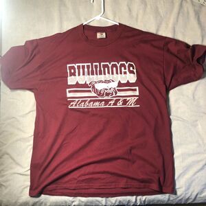 Alabama A&M Bulldogs T-Shirt 2XL Maroon Red Vintage Style Bulldog Mascot AAMU